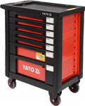 YATO YT-55290 náraďová vozik Dielenská skrinka nástrojov značky YATO, vybavená 7 zásuvkami s guličkovým ložiskom, 5 horných zásuviek obsahuje 211 PECL ...