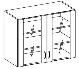 W80W horná vitrína dvojdverová CHAMONIX II