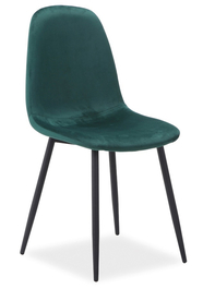 Jedálenská čalúnená stolička FOX VELVET zelená / čierna