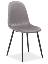 Jedálenská čalúnená stolička FOX VELVET sivá / čierna