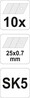YATO YT-7530 Ostrie lomené náhradné 25 x 07 mm 10 ks D šírka mm07