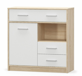 Komoda 1D3S TIPS dub sonoma/biela mat