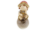 KER331 - Hubový chlapec na kameni záhradné MgO keramika