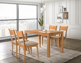 Jedálenský set VAŠOK stôl + VILMA stolička 4ks Jelša/ látka Sand
