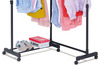 ABD-1215 BK - Stojan na šaty s odkladačem, otočný 360°, černá barva, kov / plast, chrom,
