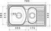 Sinks TWIN 780.1 V 0,6mm matný