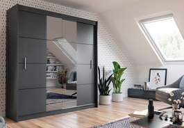 Šatníková skriňa FAUSTA 2 203 grafit/grafit