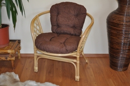 Ratanové kreslo Bahama medové polster hnedý melír