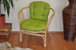 Ratanové kreslo Bahama medové polster svetlo zelený melír