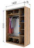 Šatníková skriňa WOODY 140 dub satin
