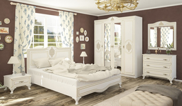 Zostava do spálne MILAN biely mat (posteľ 160, 2x NS, komoda 3S)