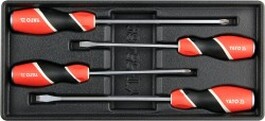 YATO YT-55469 Náradie Sada 4 kusov úderových skrutkovačov. Sada je prehľadne zarovnaná vo vložke do zásuvky z PVC. Obsah balenia: Plochý: 6x150 8x200 Kríž...