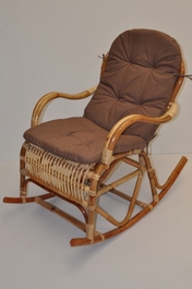 Hojdacie kreslo Klasik ratan semambo natural - polster hnedý melír