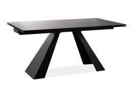 Jedálenský stôl rozkladací SALVADORE čierna kov/sklo