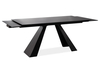 Jedálenský stôl rozkladací SALVADORE čierna kov/sklo
