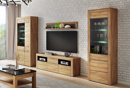 Obývacia zostava KAMA SET1 (10 + 12 + 25 + 35) dub camargue / čierna mat