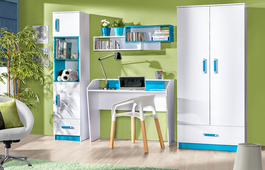 Detská izba Trafic biela / tyrkys