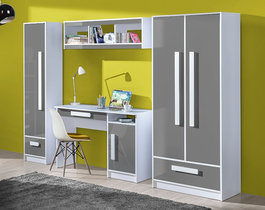 Detská izba GULLIWER biela / šedá lesk