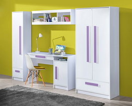 Detská izba GULLIWER biela lesk / fialová