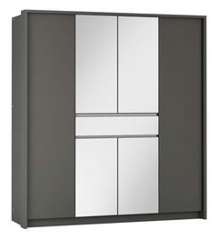 Šatník RIJEKA 200 grafit / zrkadlo