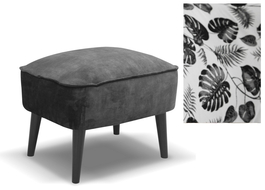 Čalúnený taburet Chieti Malta čierna