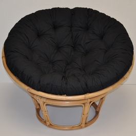 Ratanový papasan 110 cm medový polster čierny keper