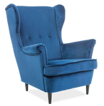 Čalúnené kreslo LORD VELVET granátovo modrá/wenge