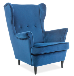 Čalúnené kreslo LORD VELVET granátovo modrá/wenge