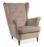 Čalúnené kreslo LADY velvet béžová/wenge