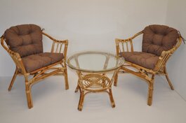 Ratanová sedacia súprava Subaliu - polstre hnedý melír