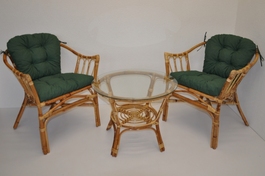 Ratanová sedacia súprava Subaliu - polstre zelený melír