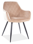 Jedálenská čalúnená stolička ANEI VELVET béžová/čierna
