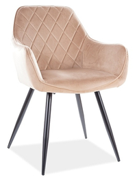 Jedálenská čalúnená stolička ANEI VELVET béžová/čierna
