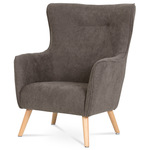 AK-313 LAN2 - Kreslo, hľuzovková látka, drevené nohy - masív kaučukovník