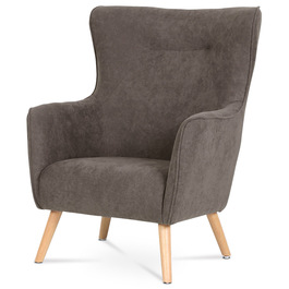 AK-313 LAN2 - Kreslo, hľuzovková látka, drevené nohy - masív kaučukovník