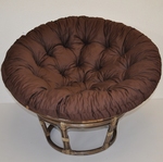 Ratanový papasan 110 cm hnedý polster hnedý keper
