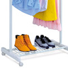 ABD-1210 WT - Stojan na šaty s odkladačom na topánky, chróm / biela