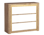 Komoda 3S LABRO dub ribbeck/biela lesk