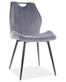 Jedálenská čalúnená stolička CORA VELVET sivá/čierna