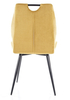 Jedálenská čalúnená stolička CORA VELVET žltá curry/čierna