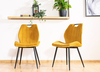 Jedálenská čalúnená stolička CORA VELVET žltá curry/čierna