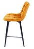 Barová čalúnená stolička SIK VELVET žltá curry/čierna