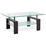 AF-1020 WAL - Konferenčný stôl, číre / mliečne sklo, MDF, 3D dekor prech