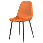 CT-392 ORA4 - Jedálenská stolička, poťah oranžová zamatová látka, kovové nohy, čierny matný lak