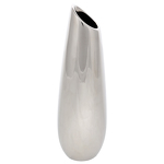 HL9011-SIL - Váza keramická, strieborná