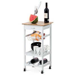 DR-044 - Regál policový na kolieskach, kostra MDF, vrchná doska bambus.