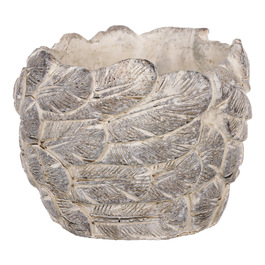 JUK1005 - Obal na kvety, betónový s dekorom pierok.