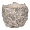 JUK1005 - Obal na kvety, betónový s dekorom pierok.