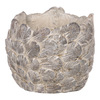 JUK1005 - Obal na kvety, betónový s dekorom pierok.