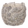 JUK1005 - Obal na kvety, betónový s dekorom pierok.